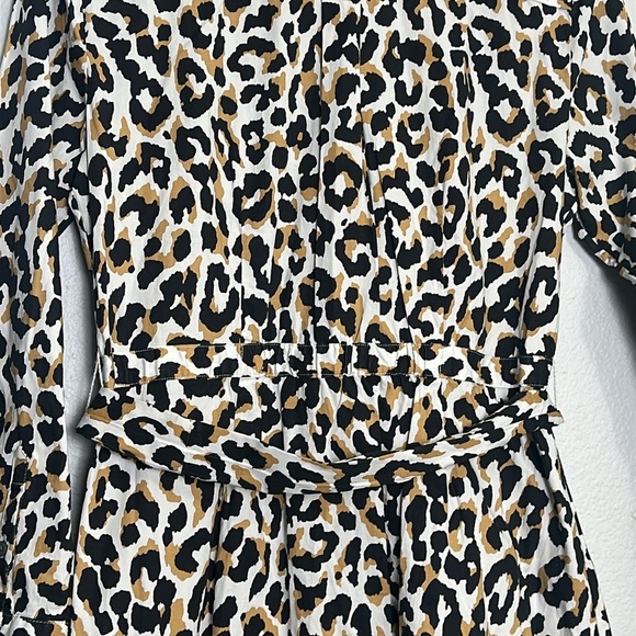 J. Crew Factory Women’s Size8 Leopard Tie Waist Button Down Shirt Midi Dress NWT - Picture 7 of 13